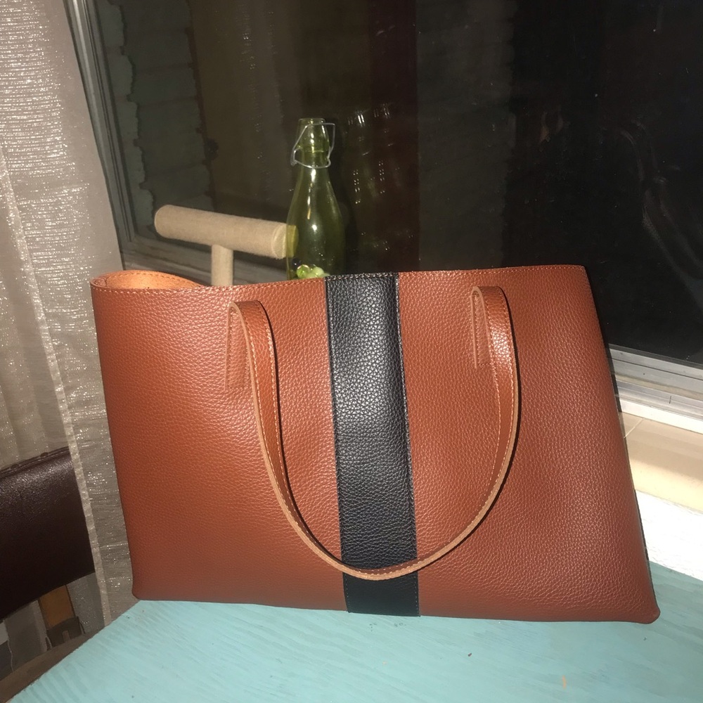 Vince Camuto Tan and Black Tote Bag